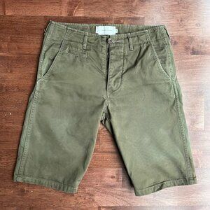 Wings & Horns green chino shorts - size 30 (tagged 28) - Made in Canada